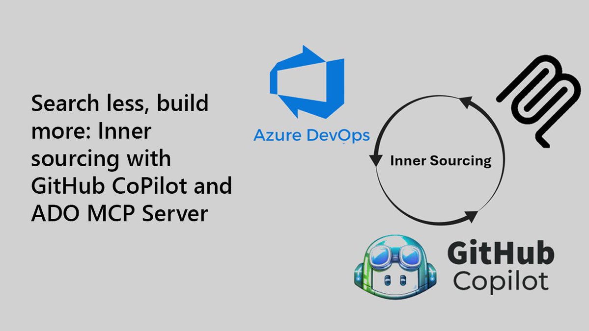 MSAzureDev's tweet image. GitHub Copilot + ADO MCP Server = less searching, more building.
Use natural language to surface internal knowledge across Azure DevOps—directly in VS Code.
Inner sourcing just got a lot more usable.
Details 👉 msft.it/6019soe0S
#DevOpsTools 🔍
