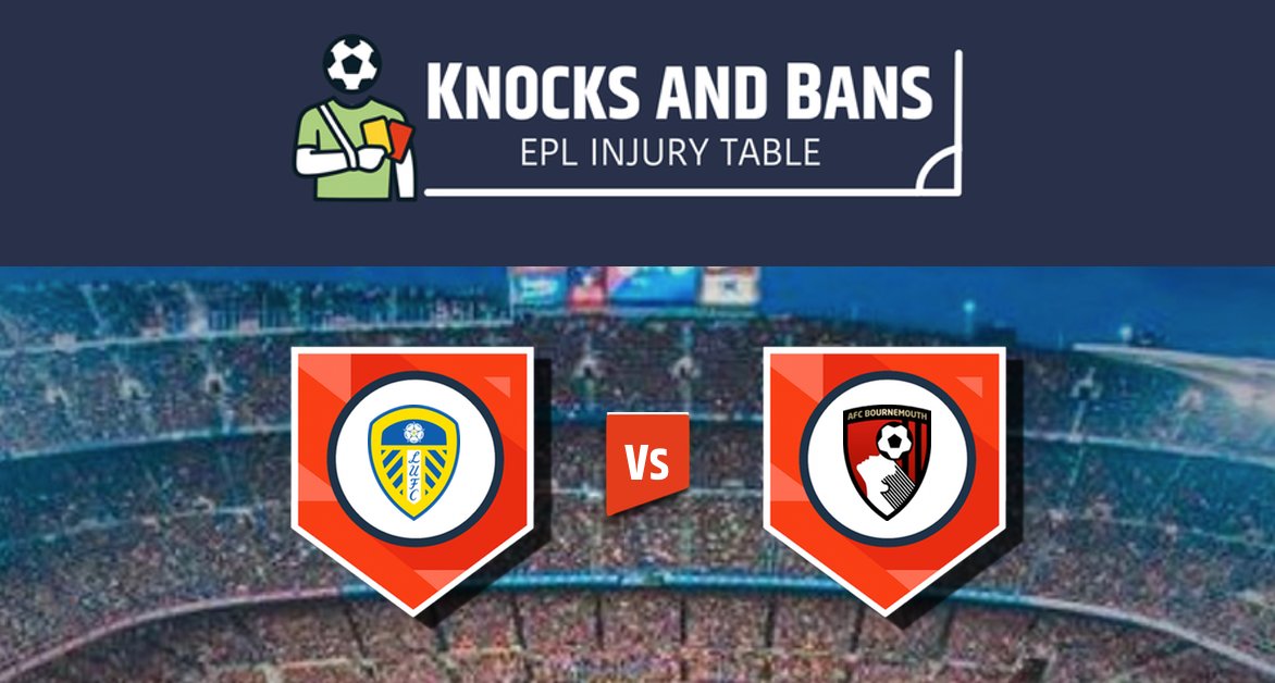 🟡 Leeds United Team News!
Who’s out ahead of Bournemouth 🍒?
Find all injuries 🚑 &amp; suspensions 🟥 here:
👉 knocksandbans.com/leeds-united

#Leeds #LUFC #EPL #FPL #Injuries #Suspensions #LeedsVsBournemouth