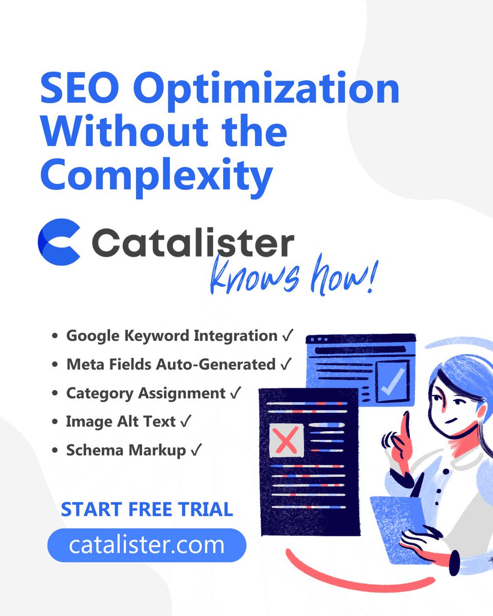 catalister_ai's tweet image. Catalister handles all the technical SEO (keywords, alt text, metadata) so you get better visibility, more organic traffic, and more sales.
Focus on your products, we'll handle Google. 🚀
#ecommerceseo #shopifyoptimization #shopify