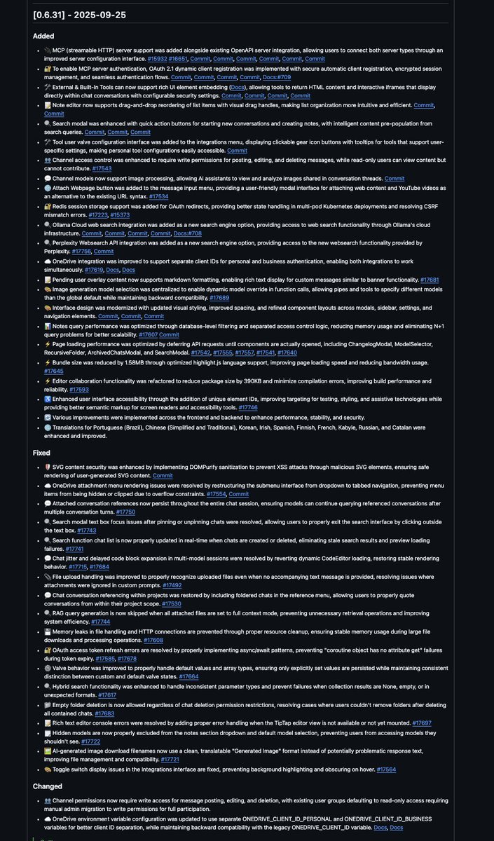 ion_akad's tweet image. it&apos;s CRAZY how much openWebUI shipped in just a week.
that&apos;s what happens when you focus on building features instead of endless meetings...
github.com/open-webui/ope…

#openwebui #ai #openai #shipfast #ship #buildinpublic
