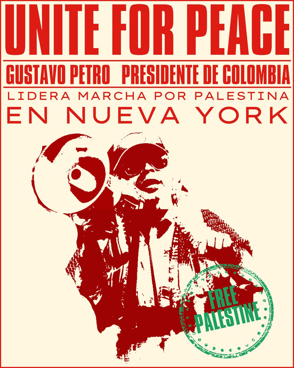 ImprentaRep's tweet photo. El Presidente Gustavo Petro se pone al frente de la lucha global por el fin del genocidio, el apartheid y la ocupación a Palestina. Una voz que rompe la pasividad en las calles y tribunas contra la barbarie que se ejecuta en Gaza por la alianza Trump y Netanyahu

Hoy es un día para sentirnos orgullosos de estar al lado de la razón, la justicia y la paz.

Gracias Gustavo Petro 🇨🇴