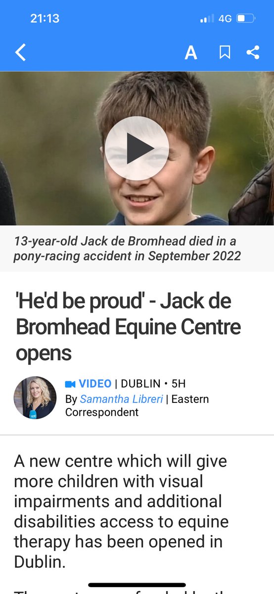 CMHaughey's tweet photo. #DisabilityServices 
#LoveHorses
#equestrian 
#ChildVision 

#HenryDeBromhead  
opens new Equine Centre in Drumcondra in memory of his late Son, Jack 💔

Lucy Dillon, Equine Manager talks about the huge benefit of horse interaction for Children with disabilities & additional needs. 👏