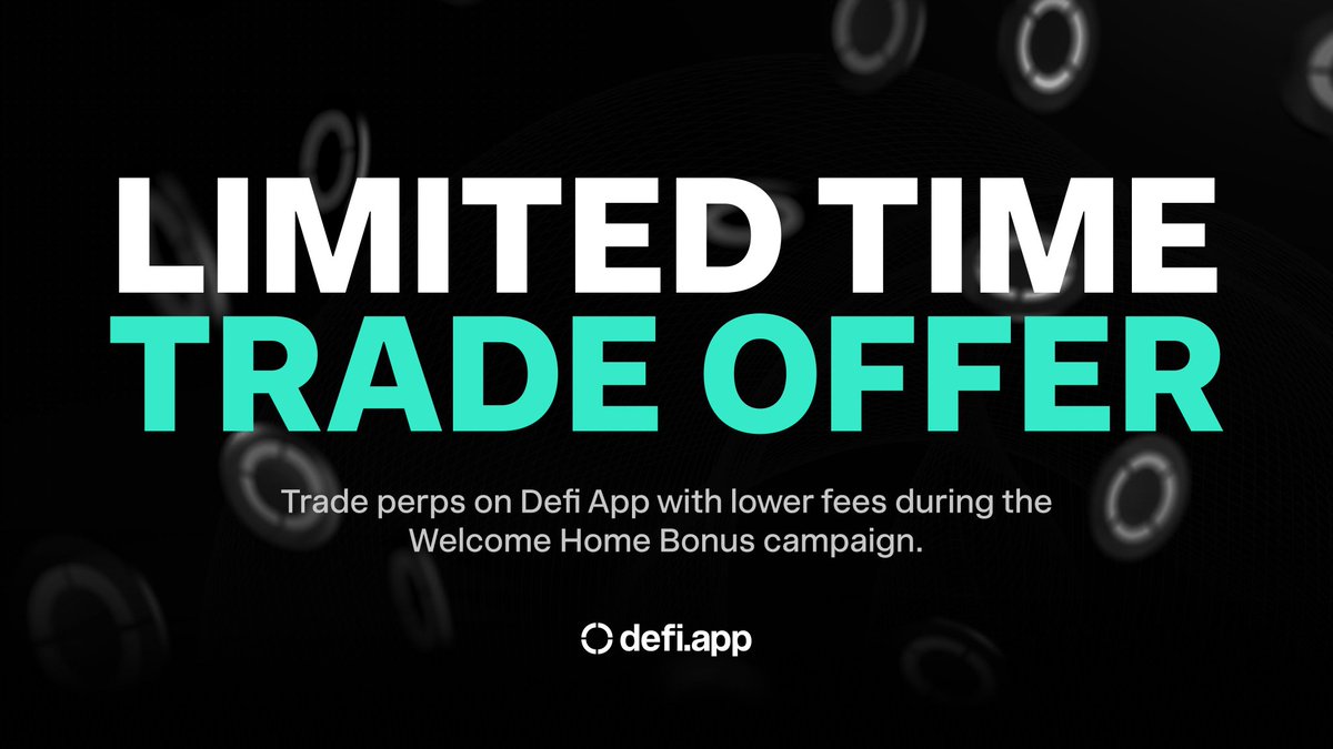 The Perp fees on Defi App just dropped to 0.01%.

Hope you have claimed your $1,000 signup bonus.

Defi App’s Season 2 Kaito campaign ended today at 00:00 UTC.

The airdrop Claim will happen on Oct 10th

Welcome HOME.