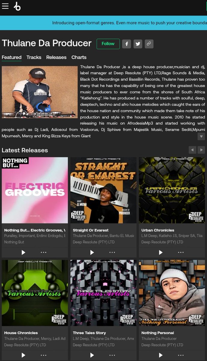DeepResolute's tweet image. #weekendwepons✔️ 🔥🔊🖤💖
🤝👉 More Music, More Savings 

Afro House | Deep House | Deep Tech House

@beatport : beatport.com/artist/thulane…

#dj #newrelease #deephouse #techhouse #afrohouse #housemusic #undergroundmusic #beatportexclusive #beatportmusic #beatport2025
#beatport