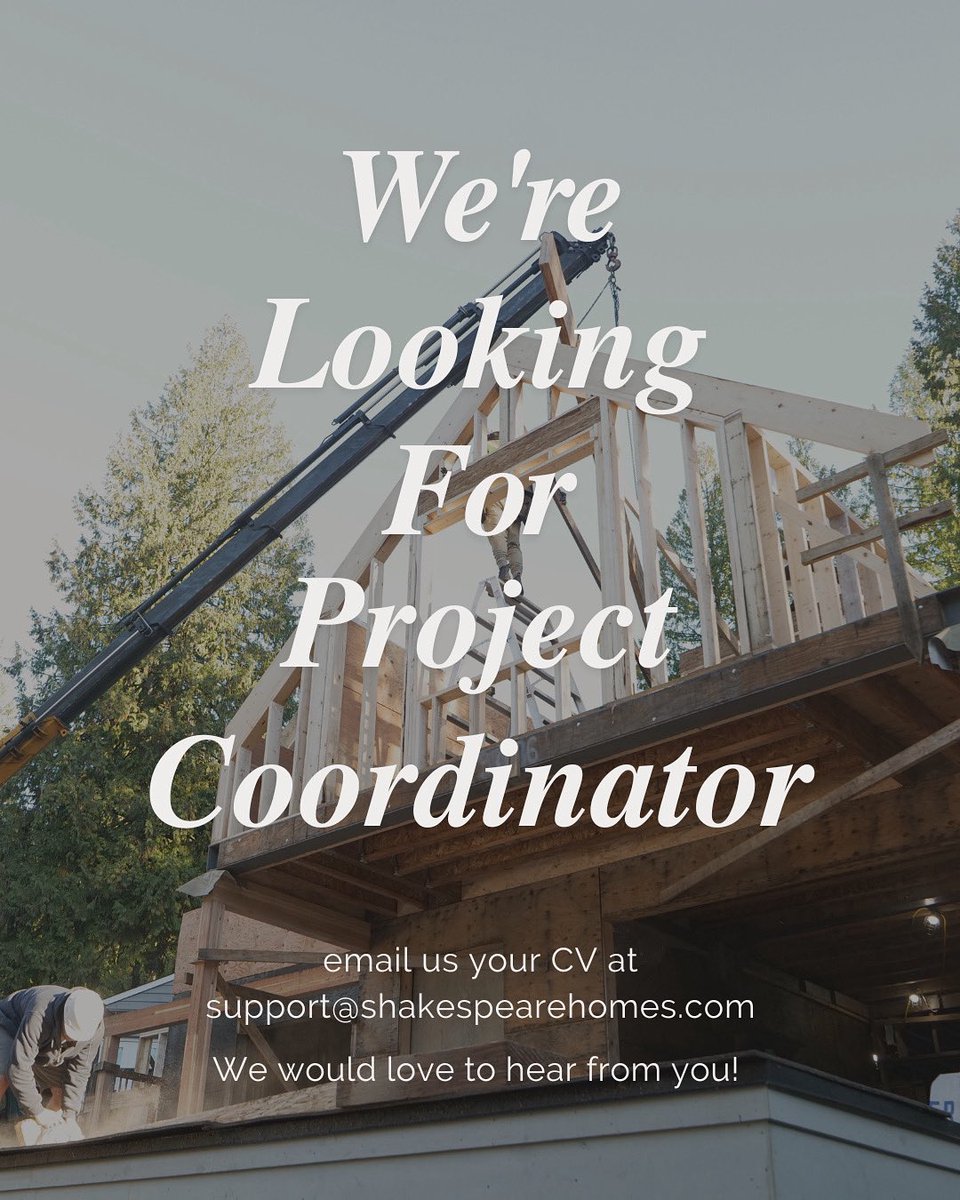 ✨ We’re hiring! Join Shakespeare Homes as a Project Coordinator 🏡
✔️ High-end custom homes
✔️ North Shore projects
✔️ Competitive pay + benefits
✔️ Growth to Project Manager
Love construction &amp; details? Apply now!
#NowHiring #ShakespeareHomes #ConstructionJobs #NorthVancouver