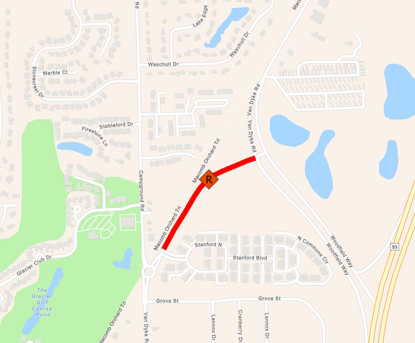 🚧 PROJECT UPDATE 🚧

Concrete pavement repair work on the Van Dyke Avenue ramp between Stanford Boulevard and Van Dyke Avenue in Washington Township is anticipated to start September 29 and is estimated to be completed within 30 days.