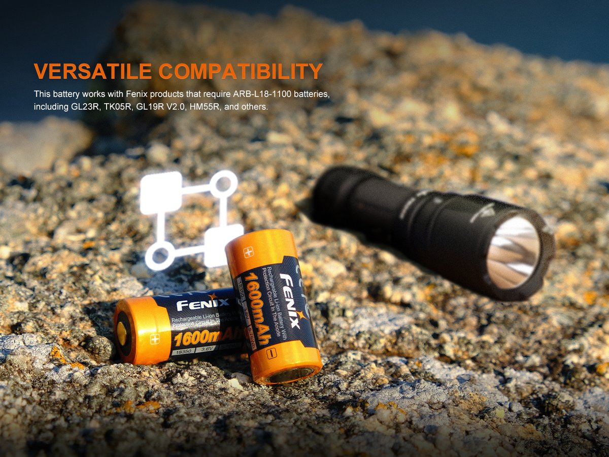FenixLinternas's tweet image. La batería Fenix ARB‑L18‑1600 ya está aquí: 1600 mAh, tamaño 18350, protección total y hasta 500 ciclos. 🔋 Compacta, segura y lista para rendir al máximo. Descubridla en nuestra web: bit.ly/48Ca3VU