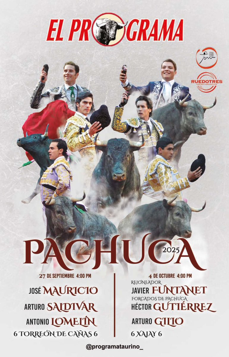 ¡Nos vemos en Pachuca! 
Para esta ocasión especial, El Programa editará dos ejemplares para dar cobertura a las cuatro corridas programadas en la feria.
Nuestro agradecimiento sincero a la empresa <a href="/feriatoro/">Feria Toro</a> por brindarnos la oportunidad de continuar con nuestra labor.