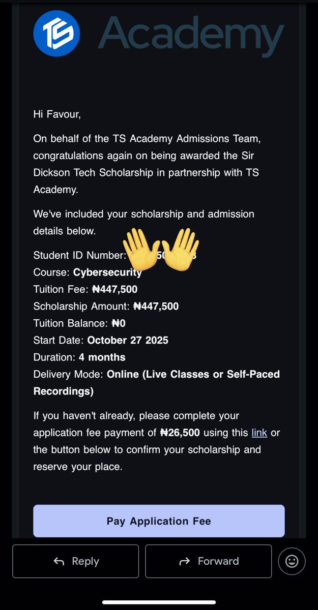 Application fee 🤲🏻🥲