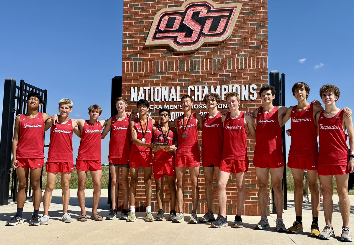 1st place trophy for a 1st rate team. Time for championship season, October 9th the road to state begins, mark your calendars for the district meet. <a href="/GrapevineXC/">Grapevine High School Cross Country</a> <a href="/GCISD_Athletics/">GCISD Athletics Dept.</a> <a href="/Coopchem/">Nathan Cooper</a> <a href="/GVineAthletics/">GHS Athletics</a>
