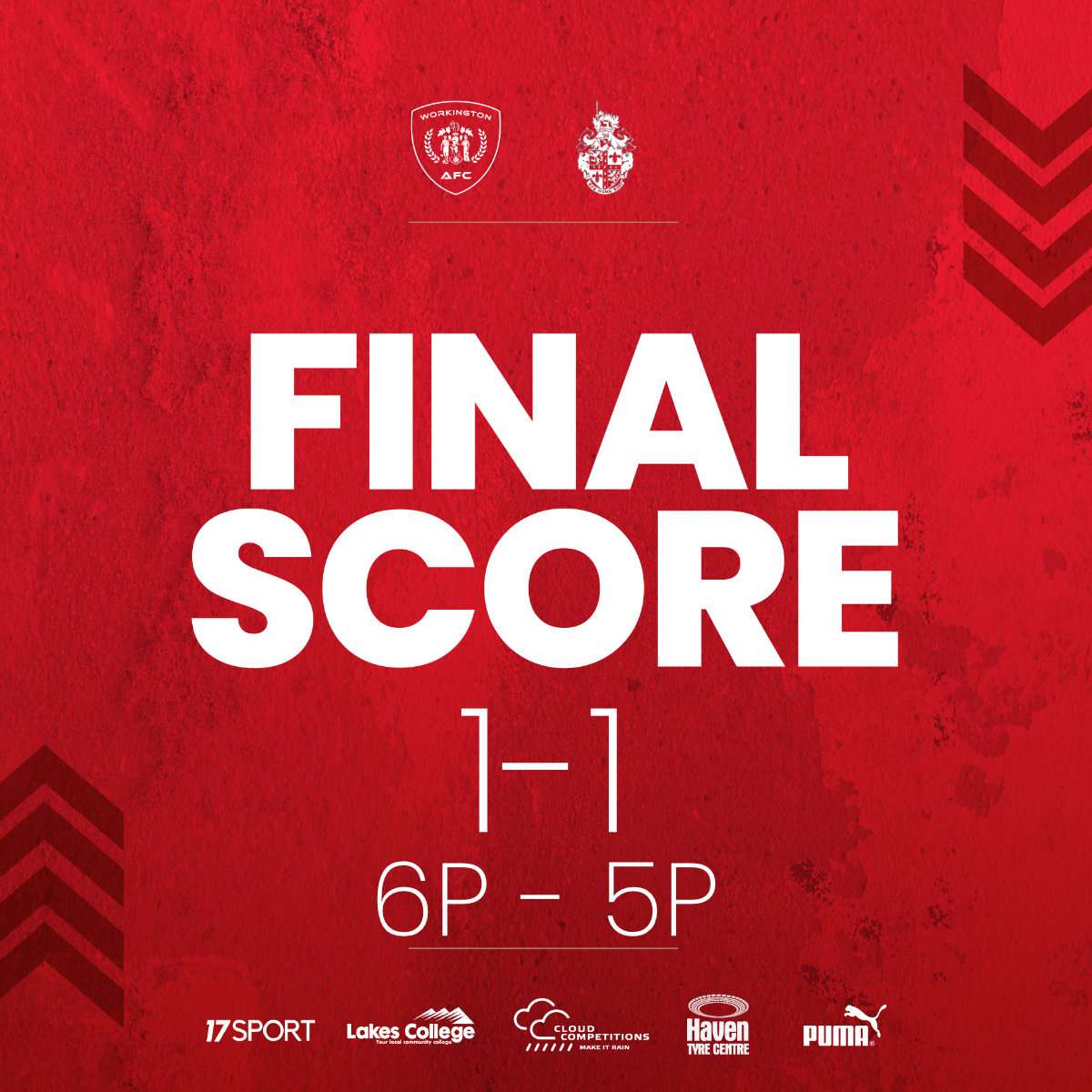 𝗙𝘂𝗹𝗹 𝗧𝗶𝗺𝗲

We progress to the next round of the FA Youth Cup.

#OurTownOurTeam #RootedInRed