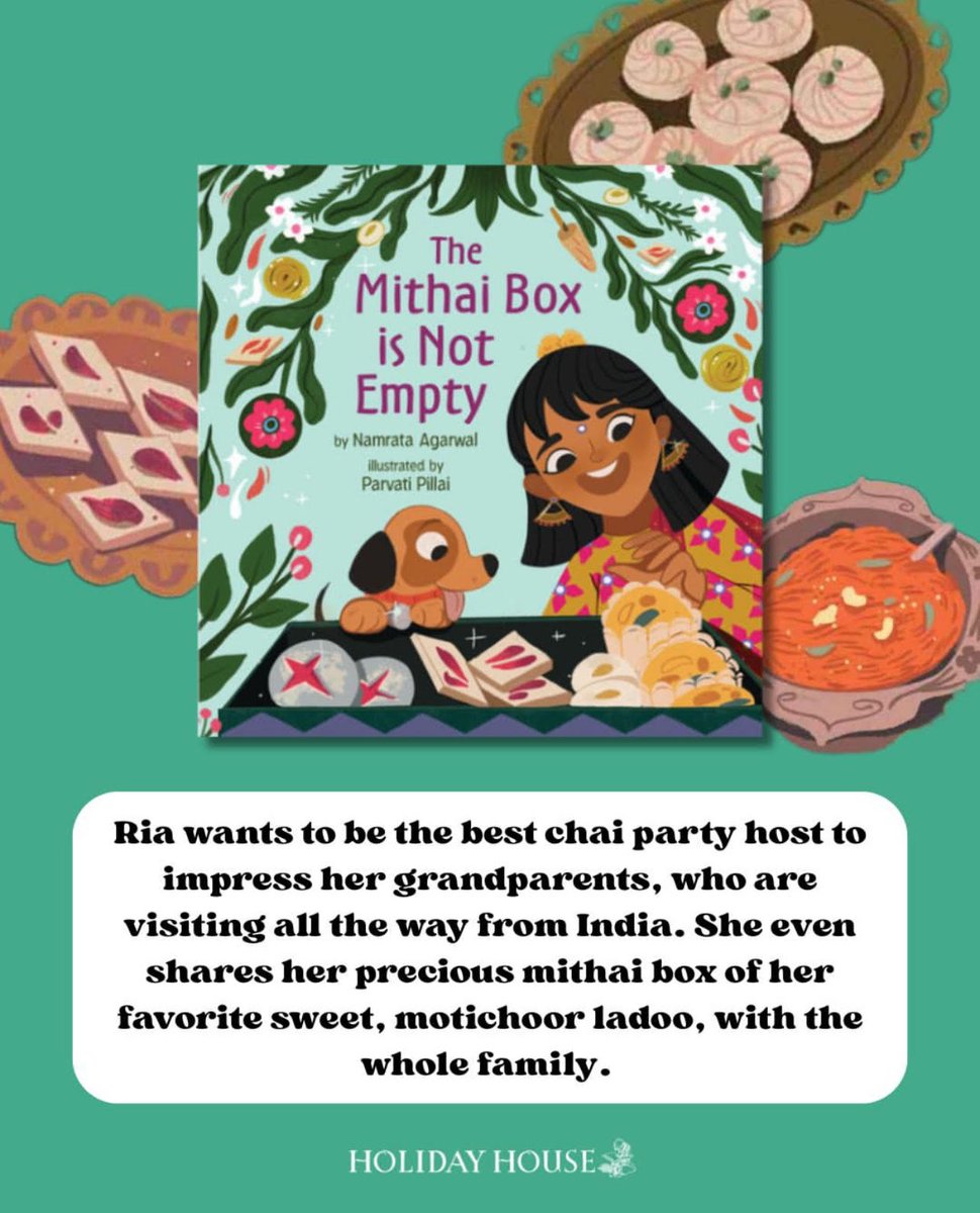 Namrata Agarwal Singhal (@namrataagarwal) on Twitter photo 4 DAYS TO GO! 🎉
Just 4 days until The Mithai Box Is Not Empty is out in the world.
This story is filled with sweetness, family traditions, and the joy of sharing. What’s your favorite mithai?
<a href="/HolidayHouseBks/">Holiday House Publishing, Inc.</a> #BookCountdown #eating #NewBook #TheMithaiBox #desserts 4 DAYS TO GO! 🎉
Just 4 days until The Mithai Box Is Not Empty is out in the world.
This story is filled with sweetness, family traditions, and the joy of sharing. What’s your favorite mithai?
<a href="/HolidayHouseBks/">Holiday House Publishing, Inc.</a> #BookCountdown #eating #NewBook #TheMithaiBox #desserts