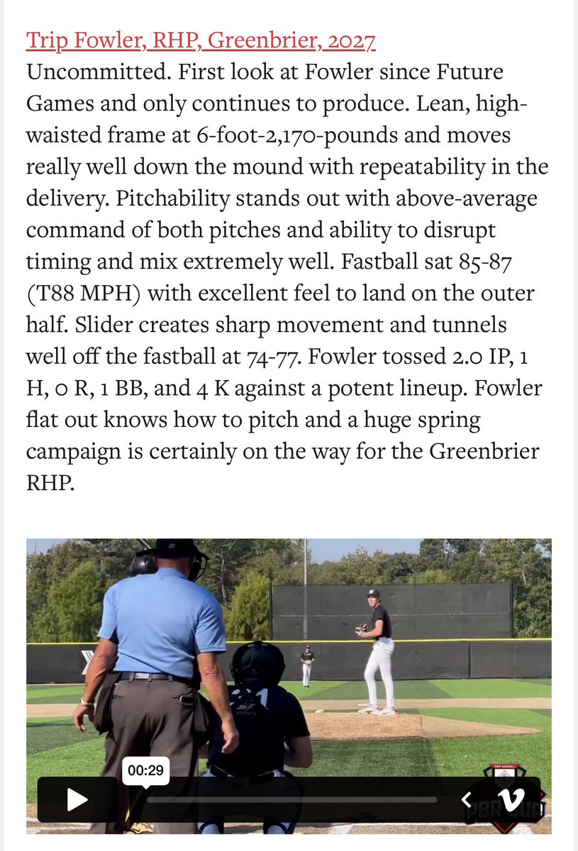 Thanks <a href="/PrepBaseballGA/">Prep Baseball Georgia</a> <a href="/Hudson_PBR/">Hudson Graham</a> <a href="/AveryFouts24/">Avery Fouts</a> and <a href="/IanSmittyGA/">Ian Smith</a> for the recognition!  Everything you guys do is very much appreciated.