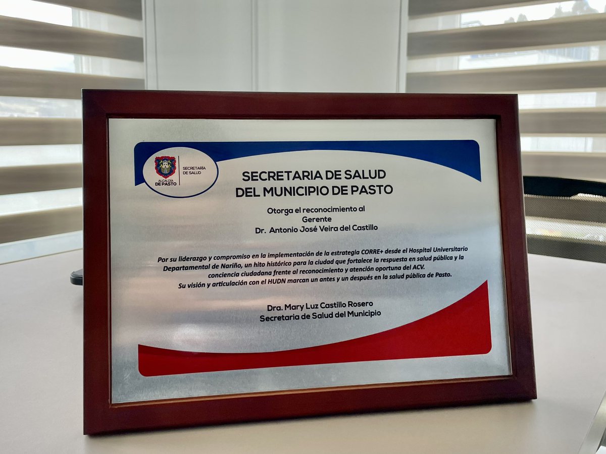 Hoy celebramos un avance histórico para la salud pública de Pasto. 👏

👉 Con la Resolución No 028, la Secretaría de Salud del Municipio de Pasto ha creado la Red de Atención Especial contra el Ataque Cerebrovascular (ACV) 🚑, la cual será #liderada por el Hospital Universitario