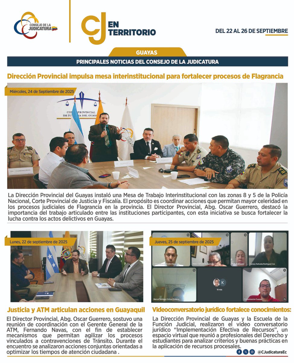 📌 #ResumenCJGuayas | Lo más destacado del <a href="/CJGuayas/">CJGuayas</a> entre el 22 y 26 de septiembre de 2025.