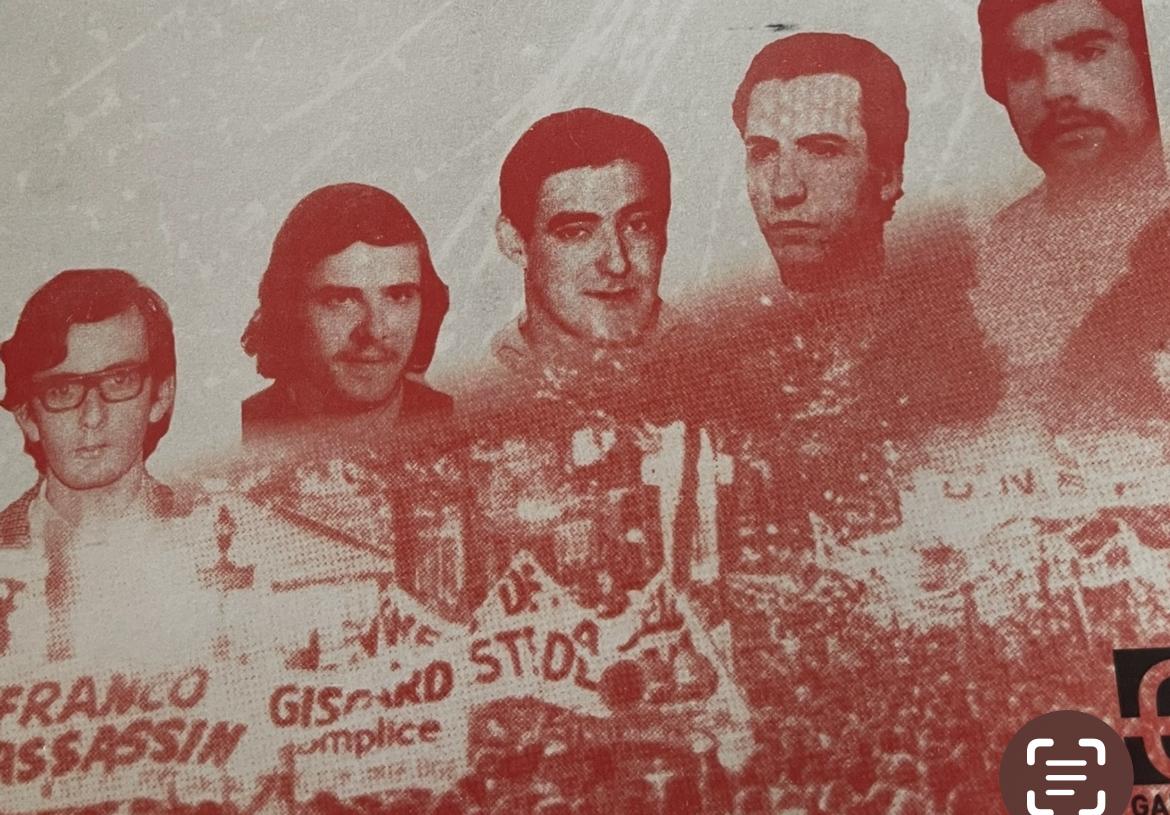 El 27 de setembre de 1975 van ser executats els militants del FRAP Xosé Humberto Baena Alonso,José Luis Sanchez Bravo i Ramón  García Sanz juntament amb els militants d'ETA Jon Paredes Manot (Txiki) i Angel Otaegui Etxebarria.

En el record sempre.

Glòria als lluitadors caiguts.