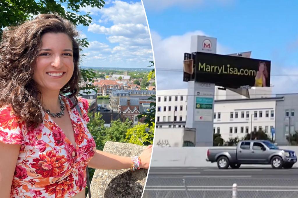 Fed-up 42-year-old splashes cash for ‘Marry Me’ billboards — in last-ditch effort to find mate: ‘I want to fall in love’ trib.al/VBjr5ih