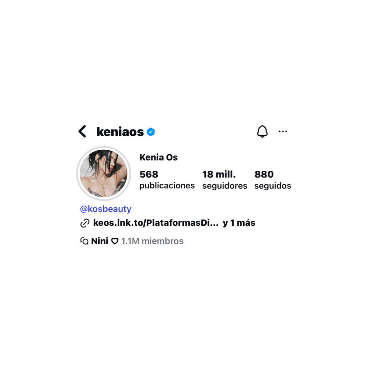 Kenia OS actualizó su foto de perfil en Instagram.