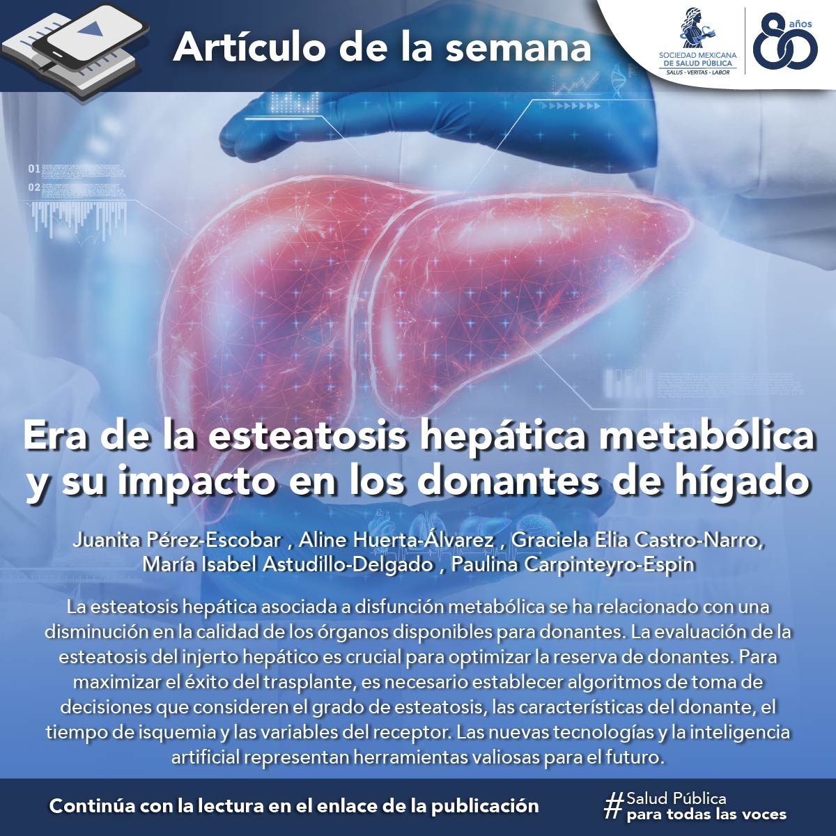 📚 Artículo de la semana

👉🏻La creciente prevalencia de esta condición representa un desafío clave para los programas de trasplante hepático al comprometer la calidad del pool de donantes.

🔗 Consulta el artículo completo aquí:
wjgnet.com/1007-9327/full…