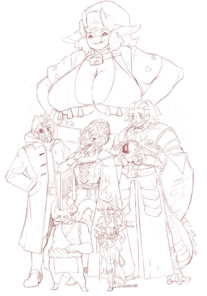 rkdvanguard's tweet image. Our Sunday Pathfinder Party and the GM! Thanks a ton to @DitzyDaisymoo for running it for our little party of gremlins!
#pathfinder #pathfinder2e #ttrpg
