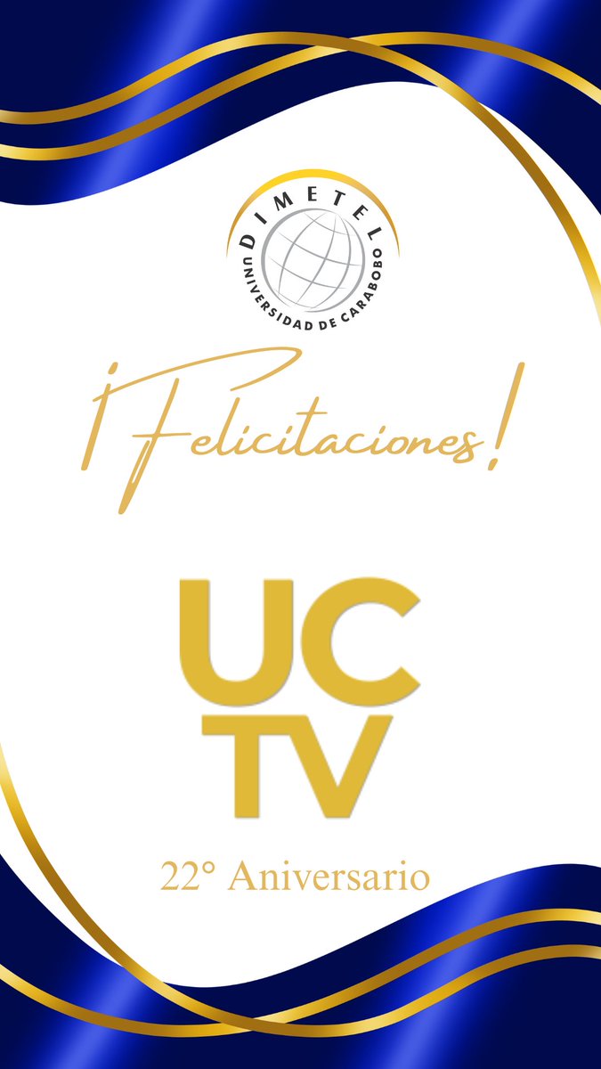 Hoy celebramos con gran orgullo el 22° aniversario del canal de televisión de la <a href="/UCarabobo/">Universidad de Carabobo</a>, <a href="/uctv/">UCTV</a>, adscrito a la Dirección de Medios Electrónicos y Telemática. Este canal es mucho más que un medio de comunicación; es un reflejo vivo de los valores de nuestra universidad.