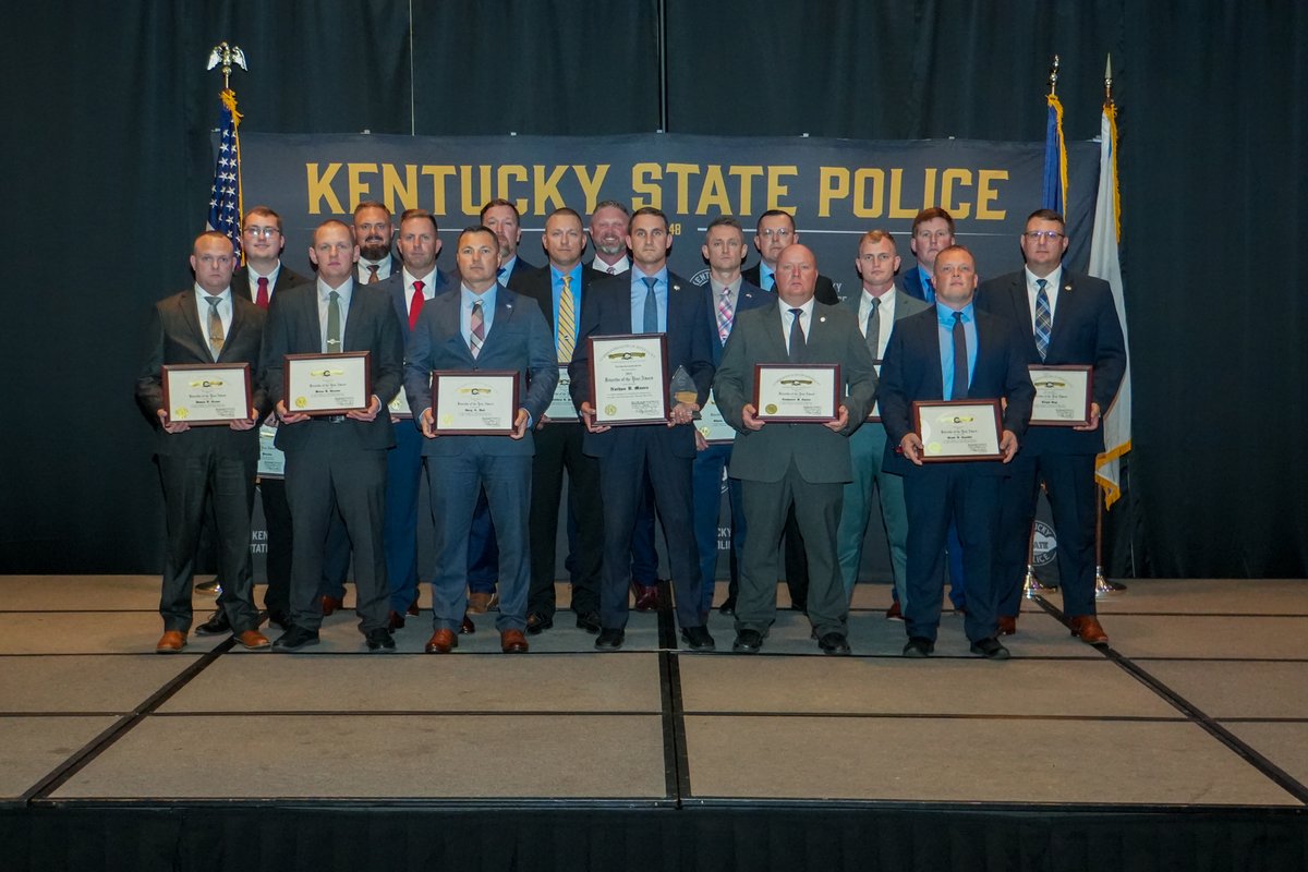 Last night, KSP honored 61 troopers, detectives, and officers at our annual Sworn Awards Ceremony. These awards recognize heroic acts of service performed in 2024 and highlight the dedication of those who go above and beyond to protect all 120 counties of our commonwealth. (1/2)