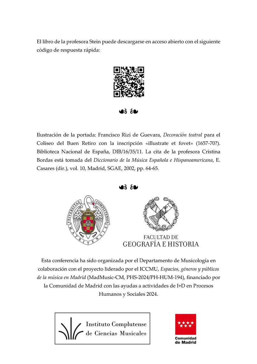 MusicologiaUCM's tweet image. Compartimos el díptico con el programa detallado de esta actividad: ¡os esperamos!