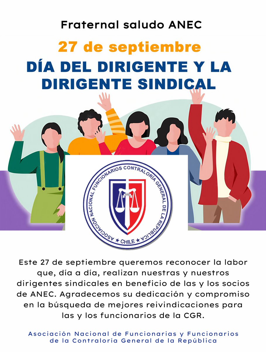 📅 Fraternal saludo por Día de la Dirigenta y el Dirigente Sindical

Queremos reconocer la labor que, día a día, realizan nuestras y nuestros dirigentes sindicales en beneficio de las y los socios de ANEC. 

anec.cl