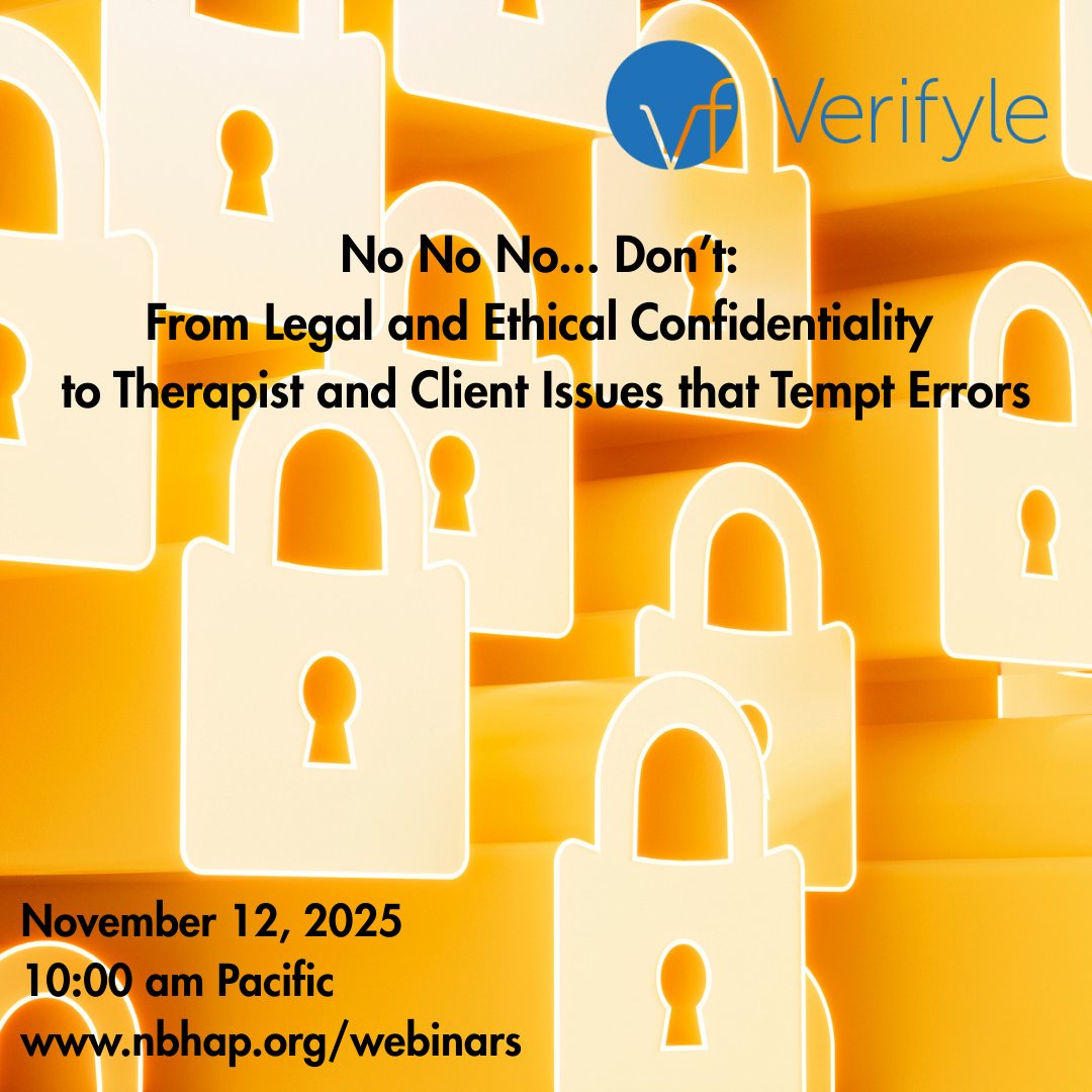 Legal and ethical boundaries and violations are difficult to parse. Join NBHAP for the free webinar 'No No No... Don’t: From Legal and Ethical Confidentiality to Therapist and Client Issues that Tempt Errors'. nbhap.org/webinars