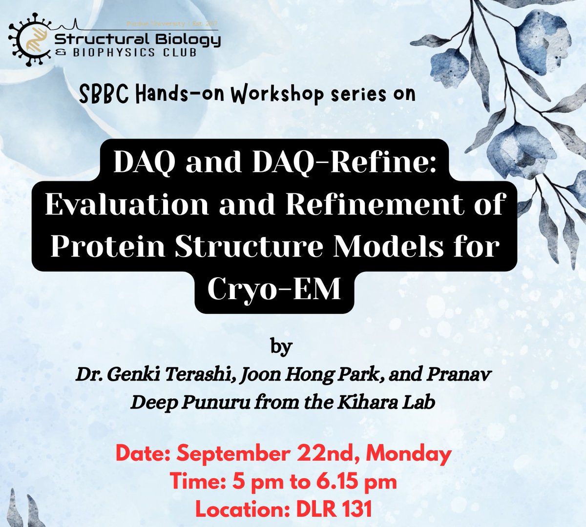 Thank you for coming to the DAQ and DAQ-Refine cryo-EM structure validation workshop hosted by <a href="/PurdueSBBC/">Purdue Structural Biology and Biophysics Club</a> ! 
For those who missed it, we have Youtube video: youtube.com/watch?v=YRAT98…
The presented tools are available at em.kiharalab.org