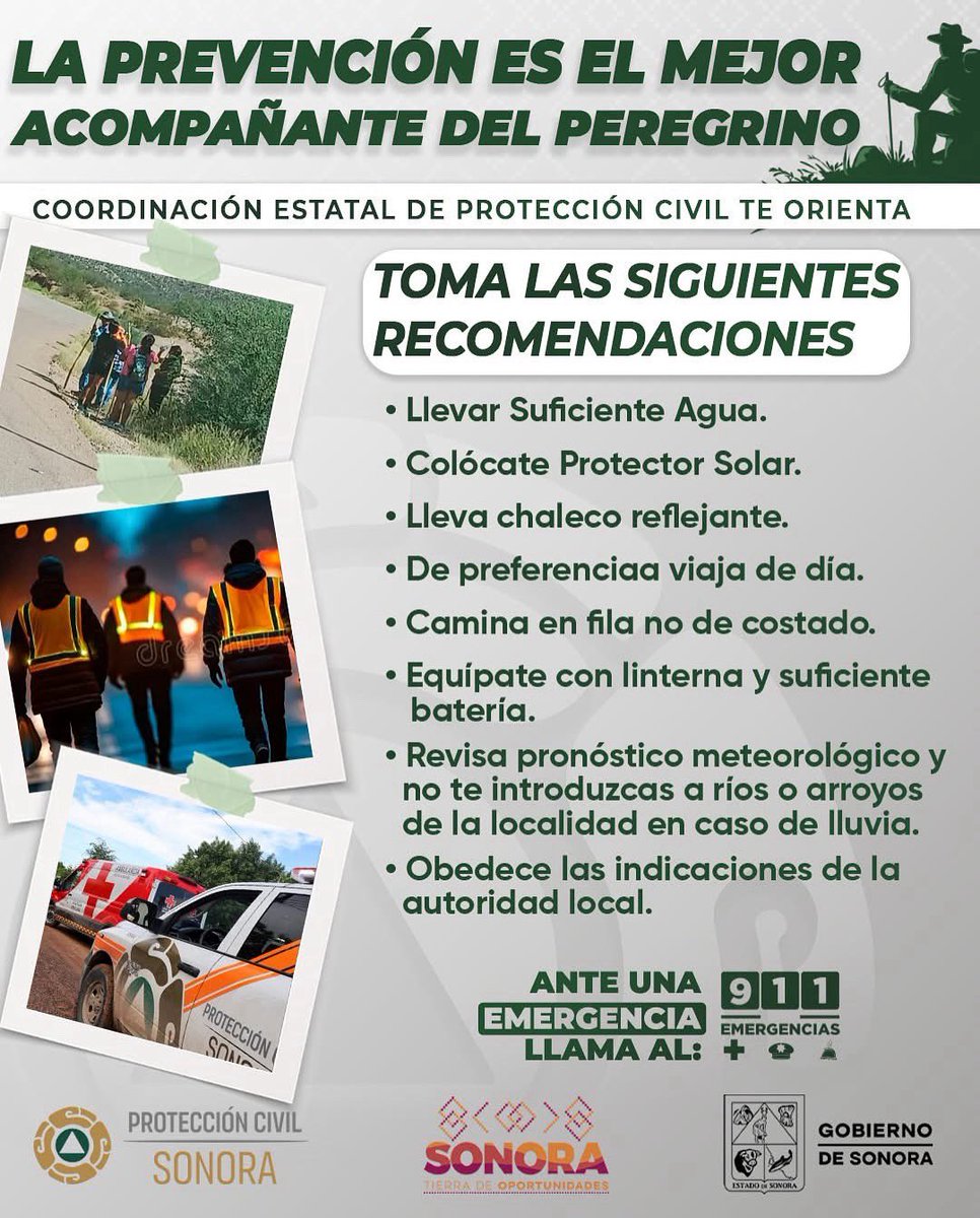 Sigue las siguientes recomendaciones, si participarás en la peregrinación a Magdalena de Kino o a algún otro lugar.