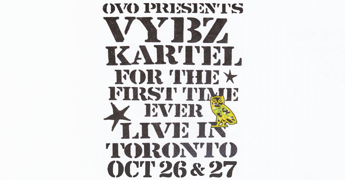 Just Announced: OVO Presents Vybz Kartel for the first time ever live in Toronto.

Date: Sun, Oct 26 &amp; Mon Oct 27, 2025, 8pm
Venue: Scotiabank Arena
Presale: Tue, Sep 30 @ 10am (DM for code)

Tix links in bio.