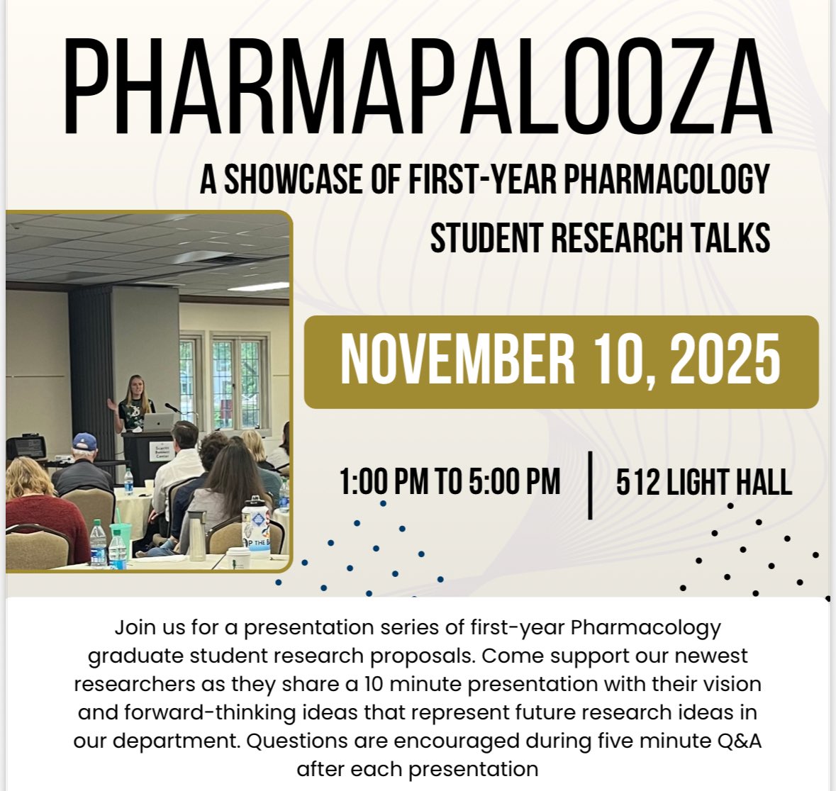 VandyPharm's tweet image. Please Join Us! The Department of Pharmacology is excited to host our first annual symposium to showcase first-year Pharmacology student talks! 

Monday, November 10, 2025
 1-5 PM in 512 Light Hall 

@VUBasicSciences