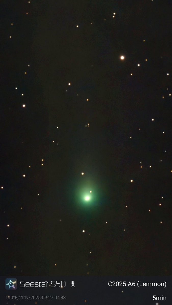 takku2's tweet image. 今朝のレモン彗星
#c2025a6lemmon #comet #レモン彗星 #はこだて天文宇宙クラブ #乙部町 #北海道 #otobe #hokkaido
#seestar