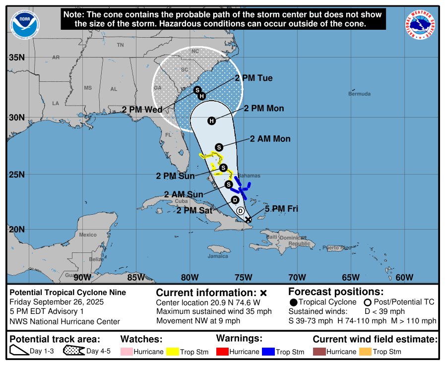 HollySanchezSFM's tweet image. #Invest94L ha invertido a #PCT 
Potencial Ciclón Tropical #9