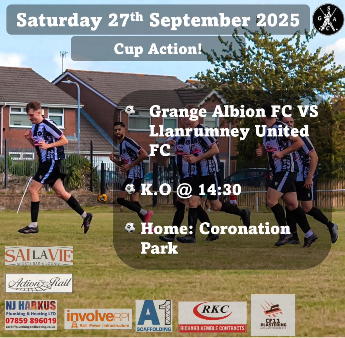 ⚫️⚪️⚽️1stTeam⚽️⚪️⚫️ 
🆚 | <a href="/LlanUtdFC/">Llanrumney United FC</a> 
🗓️ | Sat 27th September 
⏰ | KO 2:30pm
🚌 | Coronation Park
🏆 | <a href="/SWPLInfo/">South Wales Premier League Info</a> <a href="/FAWales/">FA WALES</a> 
📸 | 

Richardkemblecontracts.co.uk

cardiffplumbingandheating.co.uk

Leckwithbuildingsupplies.co.uk