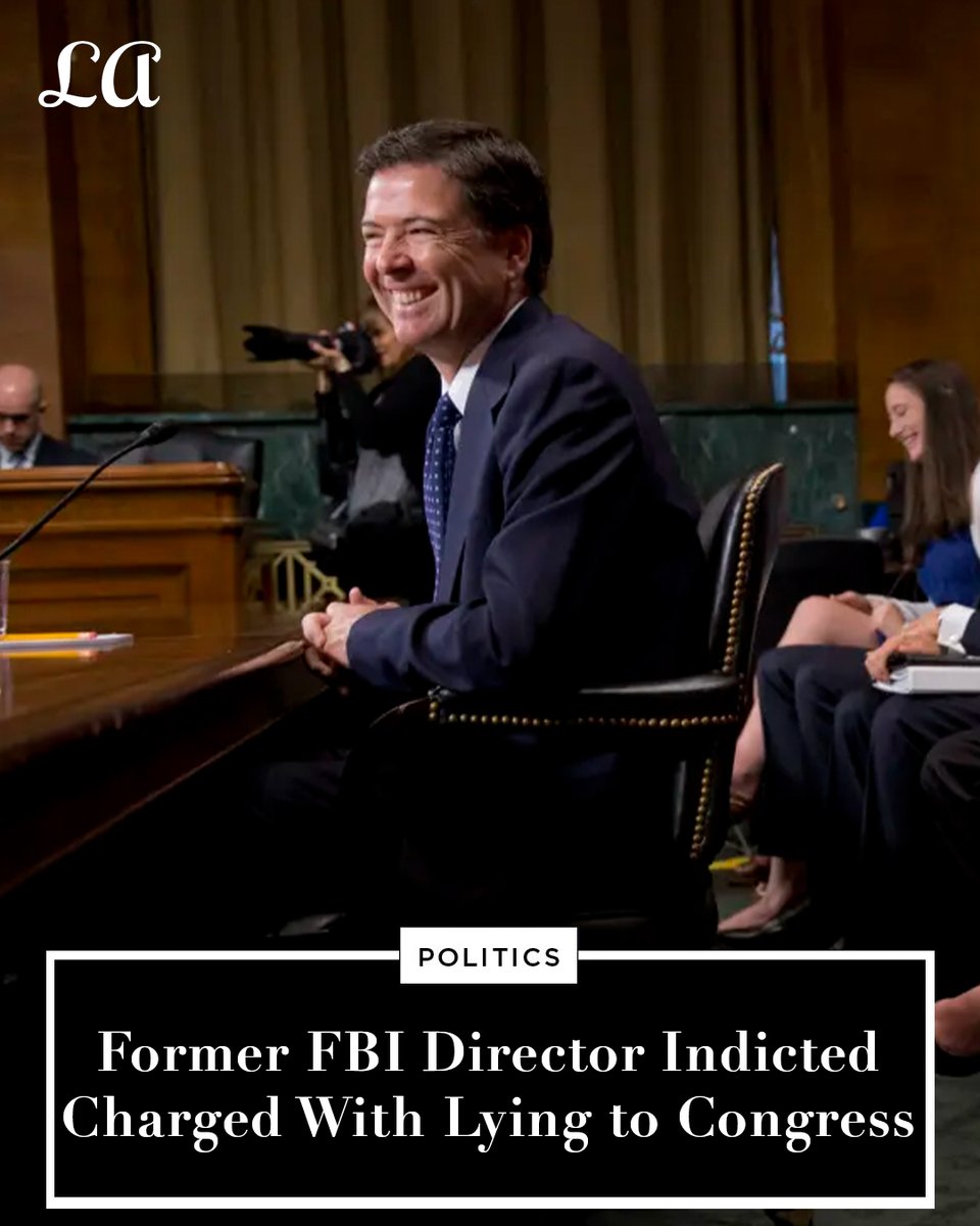 Los Angeles Magazine (@lamag) on Twitter photo Former FBI Director James Comey indicted on two federal counts tied to his 2020 testimony about the Trump–Russia probe. He says he’s innocent and ready for trial.
Read the full story from <a href="/MicheleMcPhee/">Michele McPhee</a> ⬇️
lamag.com/news-and-polit… Former FBI Director James Comey indicted on two federal counts tied to his 2020 testimony about the Trump–Russia probe. He says he’s innocent and ready for trial.
Read the full story from <a href="/MicheleMcPhee/">Michele McPhee</a> ⬇️
lamag.com/news-and-polit…