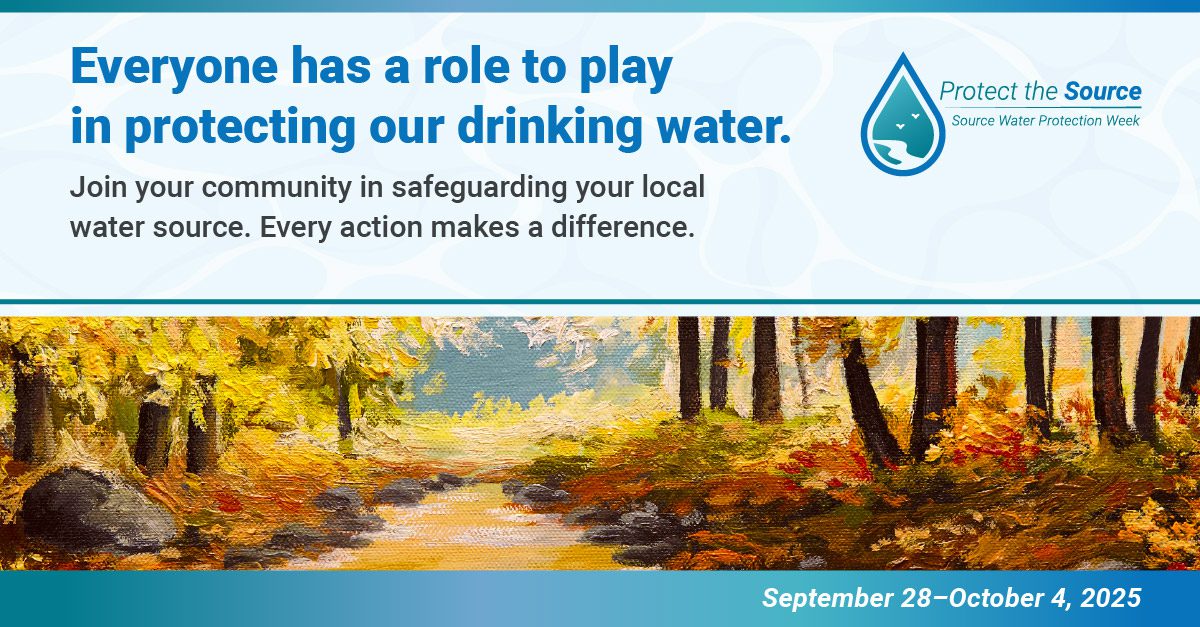 BCWWA's tweet image. Join the American Water Works Association (AWWA) in recognizing Source Water Protection Week from September 28 to October 4, 2025.

bit.ly/4gJzO8V

#Water #WaterProtection #AWWA
