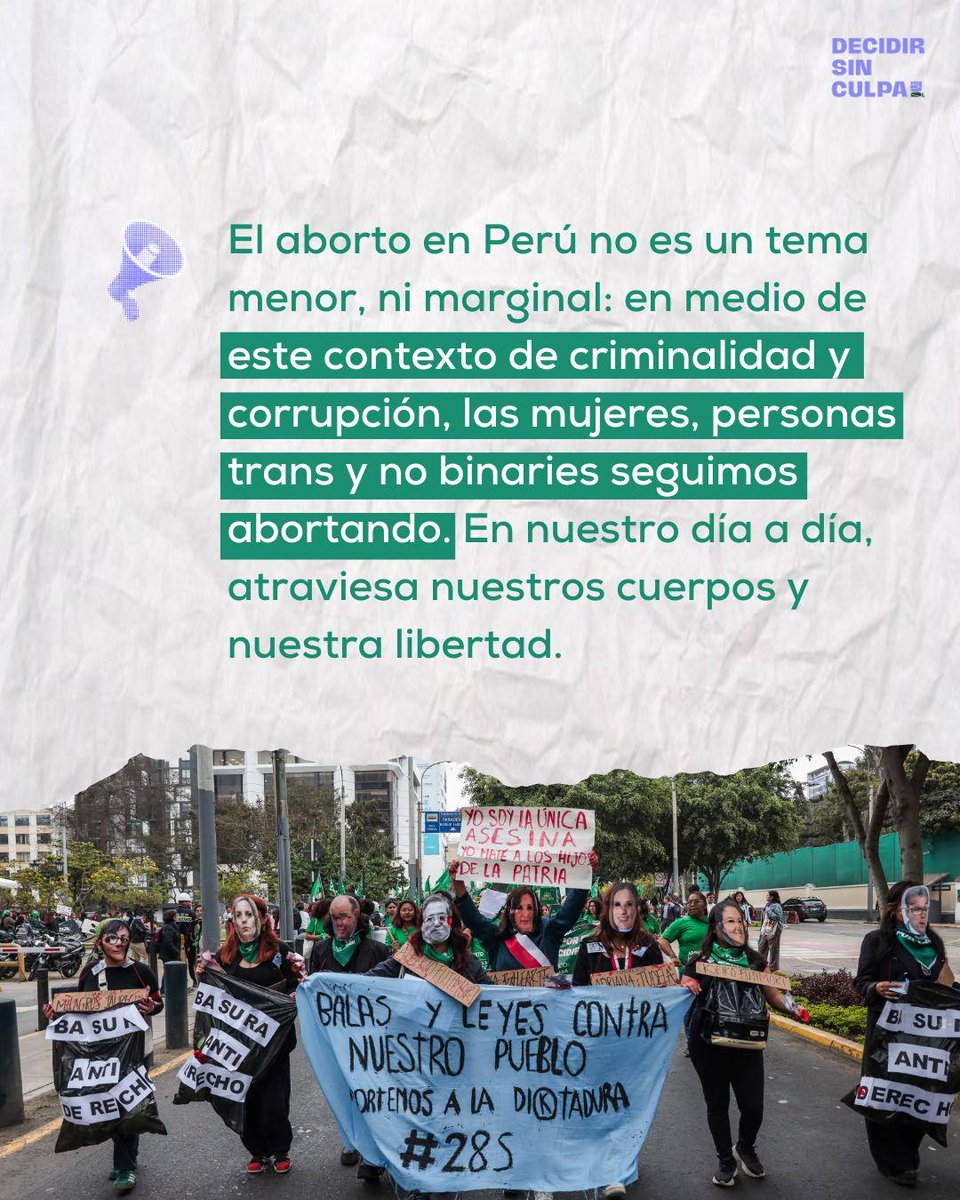 ✊💚¡Semana #28S por la autonomía y el derecho a decidir!💚✊

🗣️ El aborto en Perú no es un tema aislado: atraviesa nuestras vidas, cuerpos y libertades mientras además enfrentamos un contexto de criminalidad y corrupción.