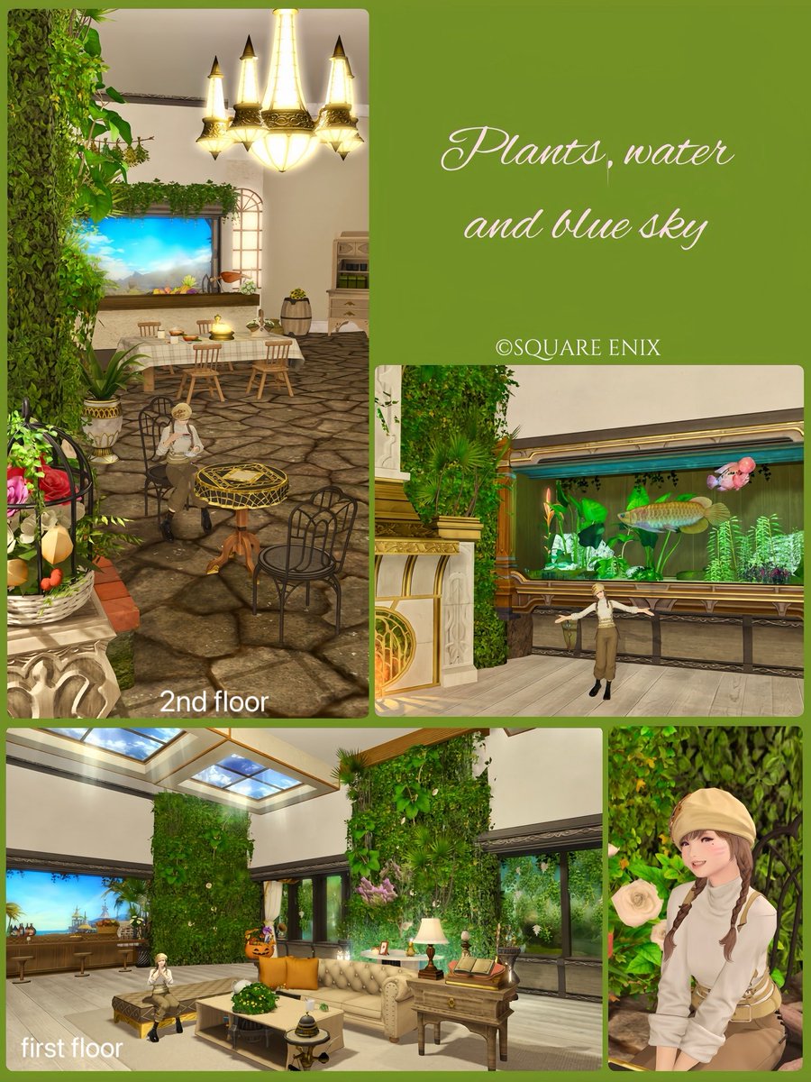 おはよう☀
先日当たったラベンダーベッドのMサイズ🏠
広いのに初心者の私がハウジングできるのか⁉️まだ未完成だけど自分の好きをたくさん詰め込んで作ってみました✨
巨大な水槽や大好きなコスタの風景が見えるバーカウンター、森の見える窓がお気に入りです😊

#FF14ハウジング  #FF14