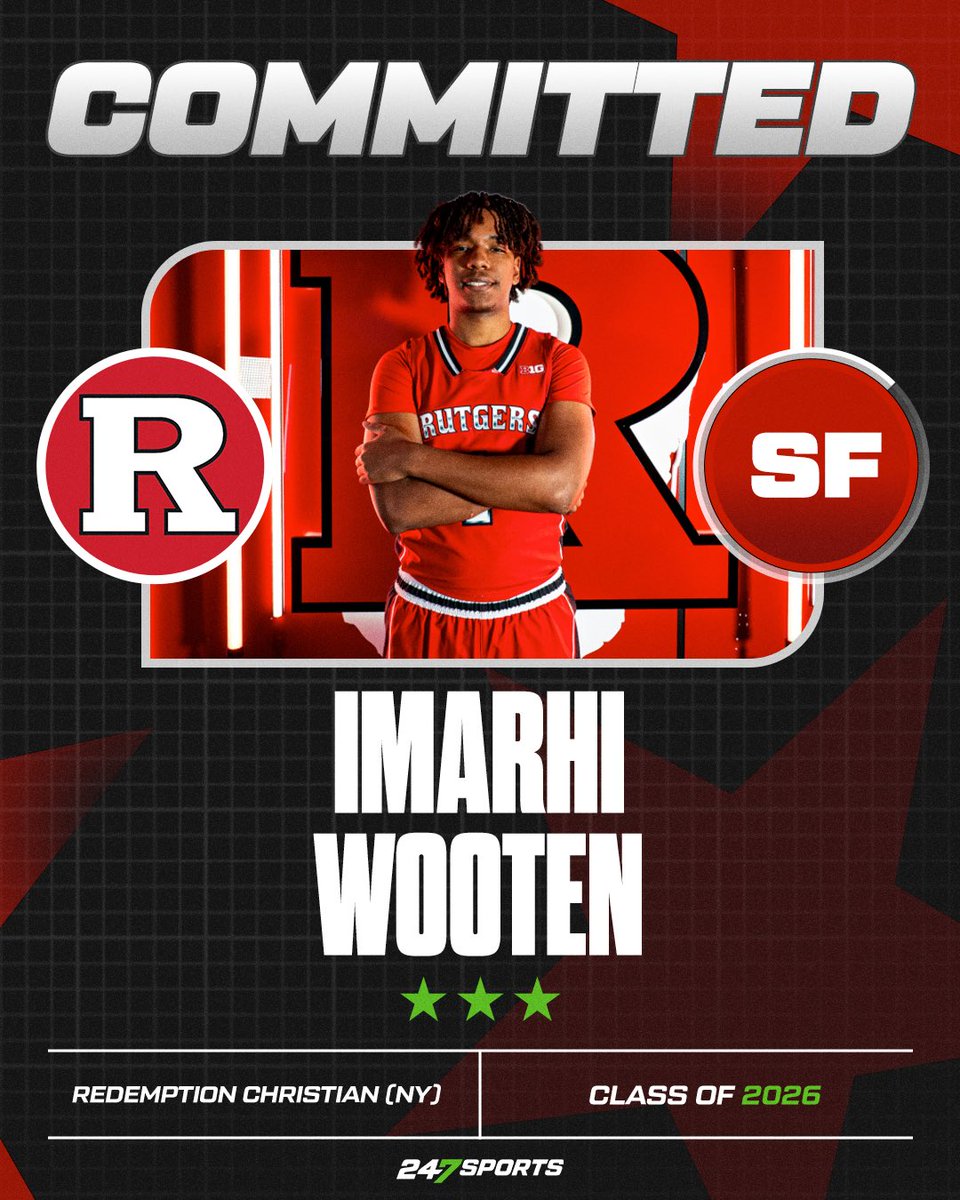 NEWS: Imahri Wooten, a three-star prospect in the class of 2026, has committed to Rutgers, sources tell <a href="/247Sports/">247Sports</a> 

247sports.com/player/imahri-…