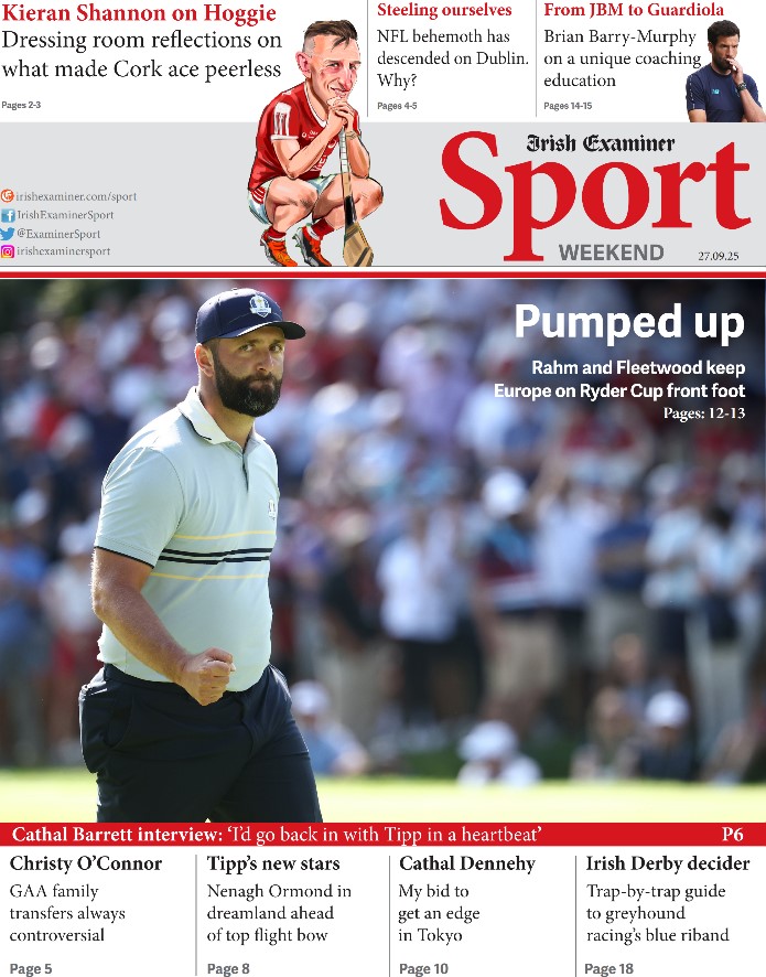 irishexaminer's tweet image. Saturday's front page and our @ExaminerSport supplement cover.    

ePaper: irishexaminer.com/epaper 

Subscribe: subscribe.irishexaminer.com