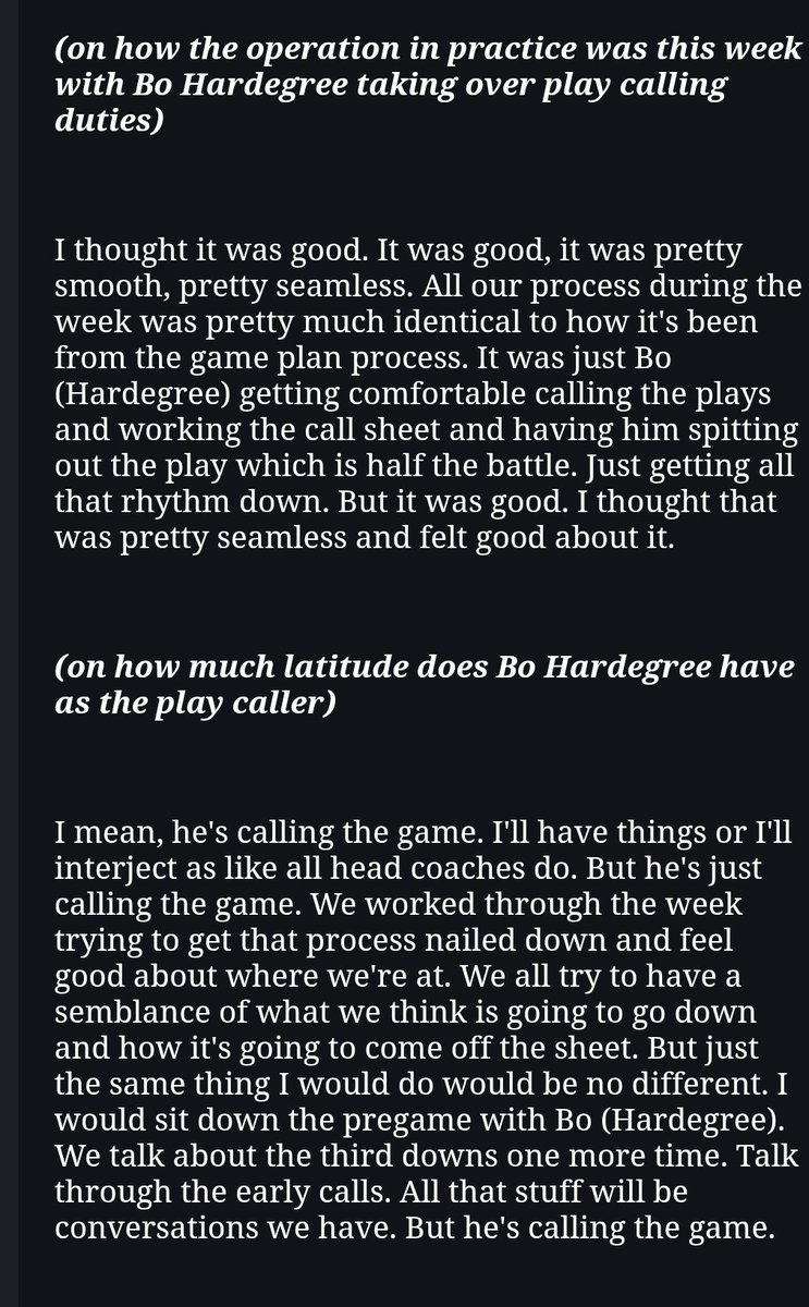 Some answers from Brian Callahan to the questions of new #Titans Play Caller Bo Hardegree's autonomy and responsibility