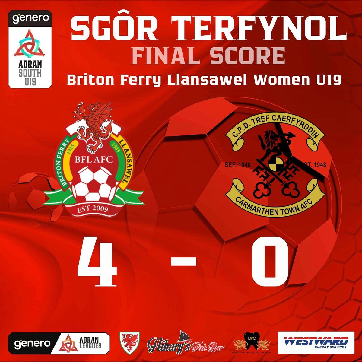 BFLAcademyGirls's tweet image. ⚽️Final Score⚽️

@BFLLAFC 
@AdranLeagues 

#IAmRed 🔴⛴️