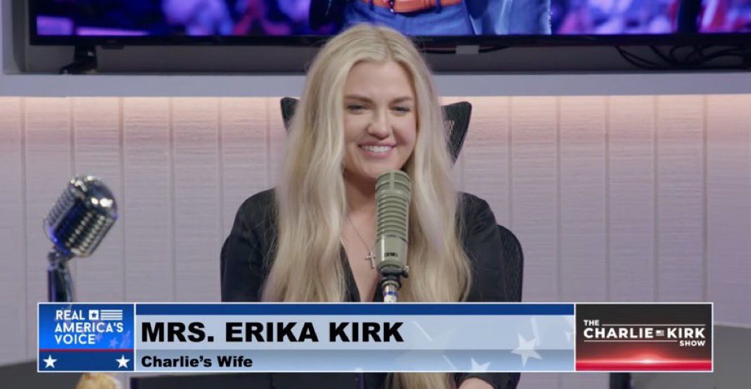 Spencer Hakimian on X: "Erika Kirk hosted The Charlie Kirk Show today. https://t.co/J1MXJxu08G" / X
