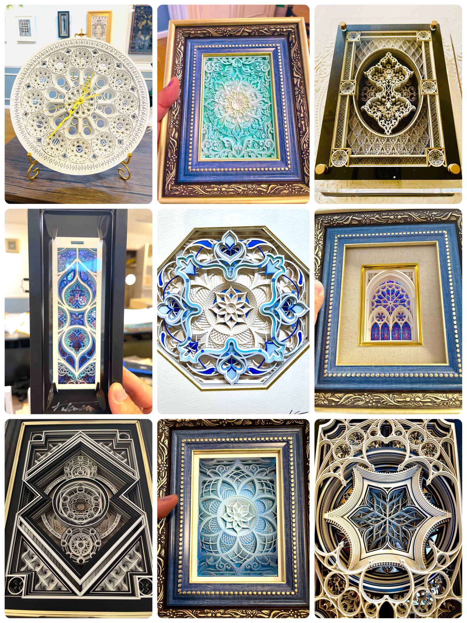 輿石孝志　彫刻切り絵　2点 輿石孝志 彫刻切り絵 2点 輿石孝志 彫刻切り絵 2点 立体の