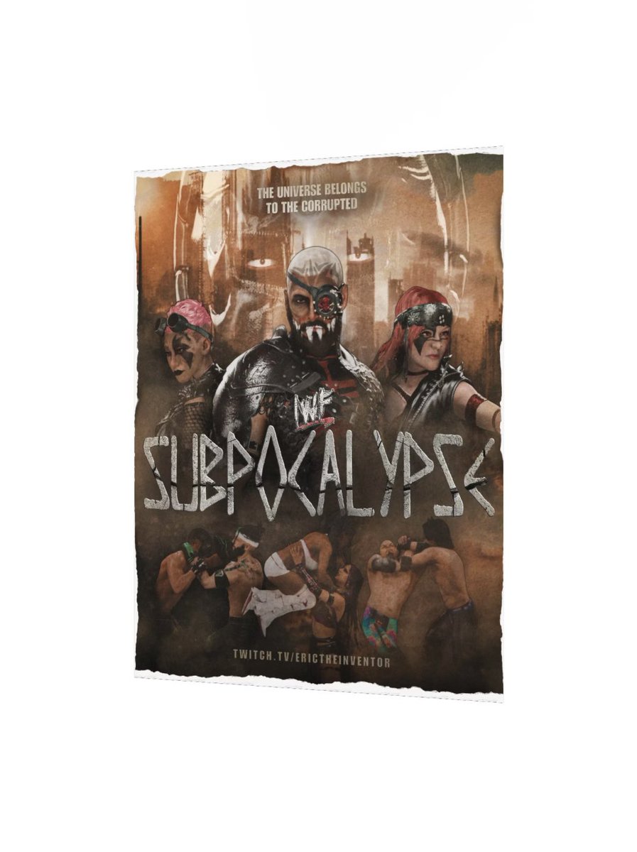 HEY! Check out the OFFICIAL #IWFSUBPOCALYPSE POSTER &amp; pick up your own at the merch booths TONIGHT - EARLY ACCESS AVAILABLE NOW! ⌛️

MEMBERS RECEIVE:
✅ EARLY &amp; POST ACCESS DROPS!
✅ EXCLUSIVE PRODUCTS!
✅ DISCOUNTS ON ALL IWF ITEMS!
+ MORE!

🛒 SHOP: erictheinventor-shop.fourthwall.com ⌛️