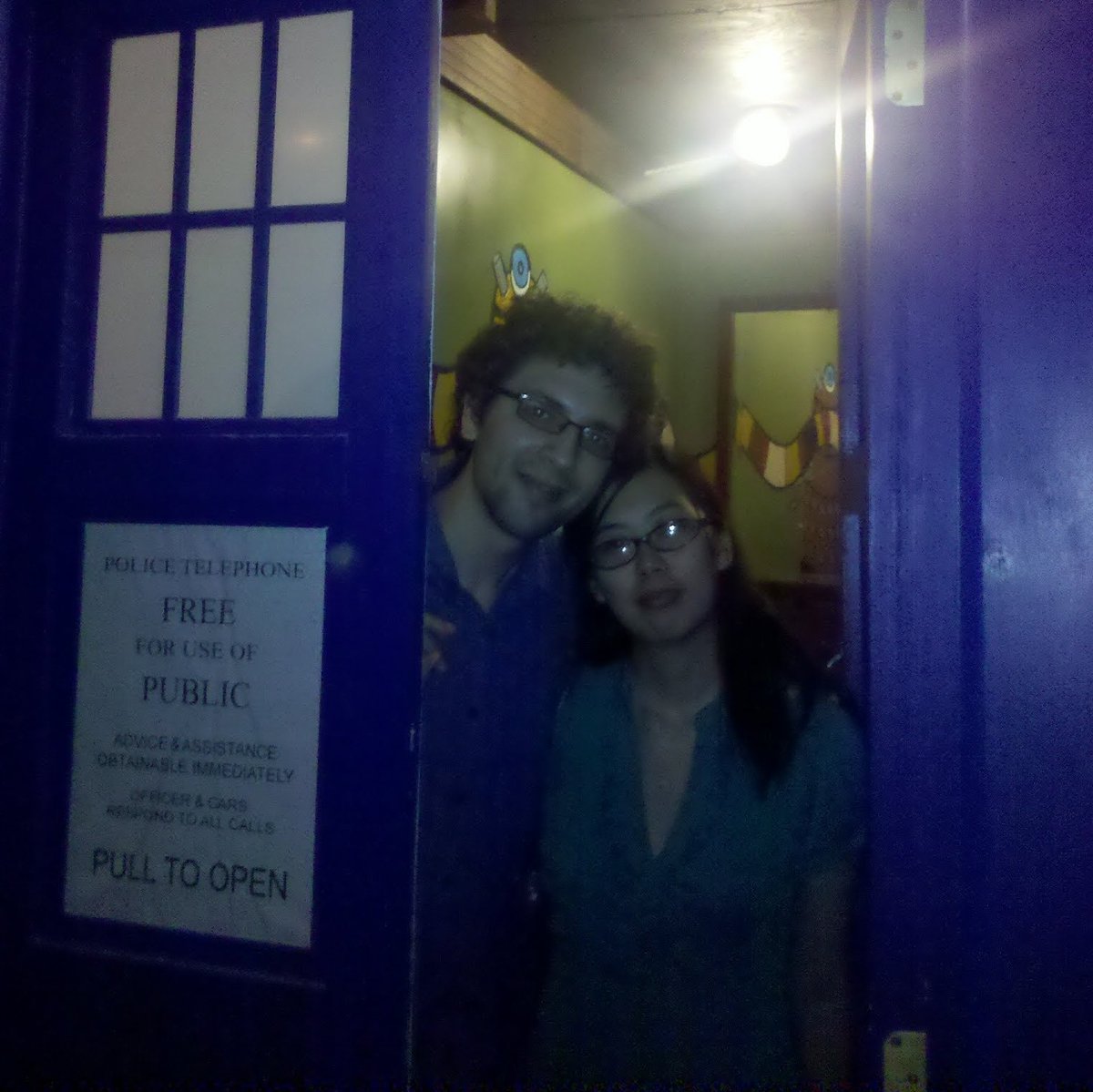danrickmers's tweet image. New meme challenge where we post where we were and what we did on Dec 6th 2014. #120614CHALLENGE

My wife and I went to a bar with a TARDIS in it!

I nominate @elonmusk to go next.