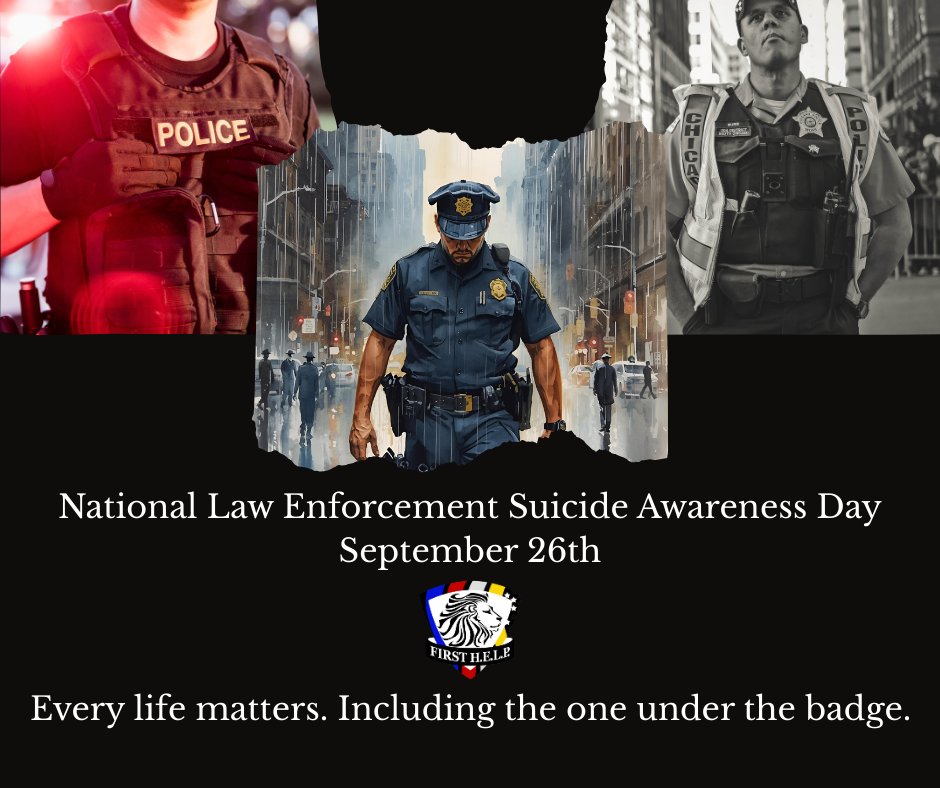 1sthelporg's tweet image. National Law Enforcement Suicide Awareness Day. This includes Corrections Officers!

Please report suicides to ow.ly/i8AY50X1bGW
Take off that uniform, let yourself be vulnerable, ask for help.

#FirstHELP #SuicideAwareness #LawEnforcementSuicideAwarenessDay #IWillListen