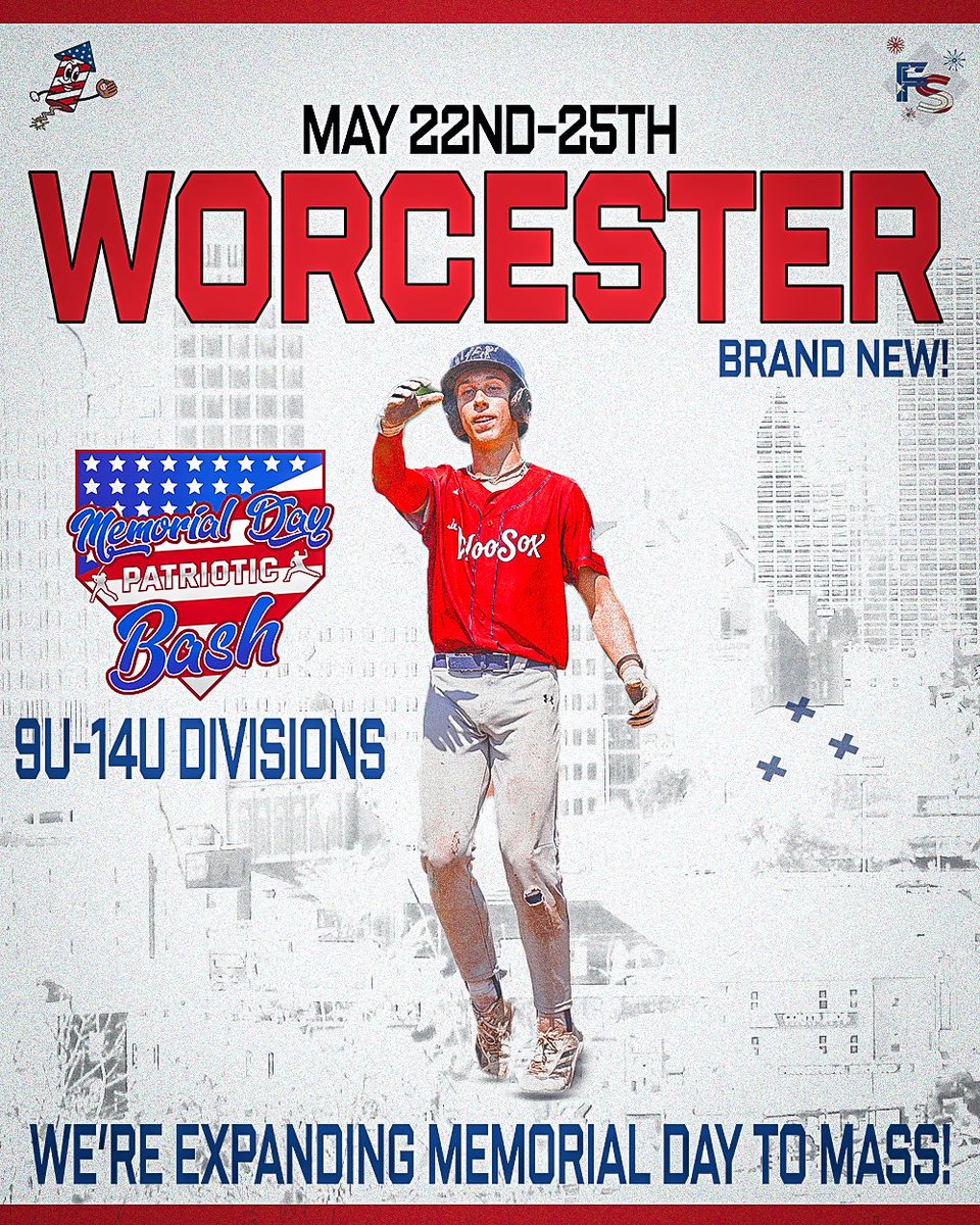 firecrackerbsb's tweet image. Don’t miss the season opener of 2026!
Our largest youth tournament of the season is back with 3 games guaranteed for 9U-14U divisions
Regions are split into Providence and Worcester to limit travel and focus on the game⚾️
Find out more at Firecrackersports.com